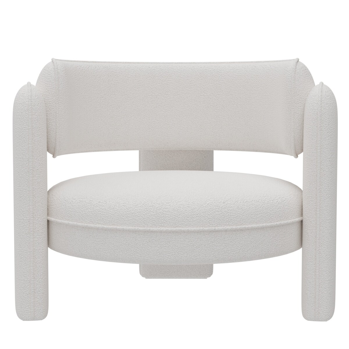 Fotel wypoczynkowy Bouclé kremowy