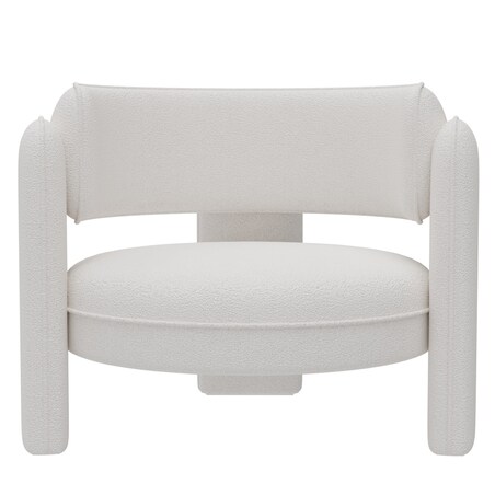 Fotel wypoczynkowy Bouclé kremowy