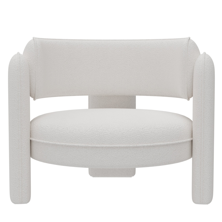 Fotel wypoczynkowy Bouclé kremowy