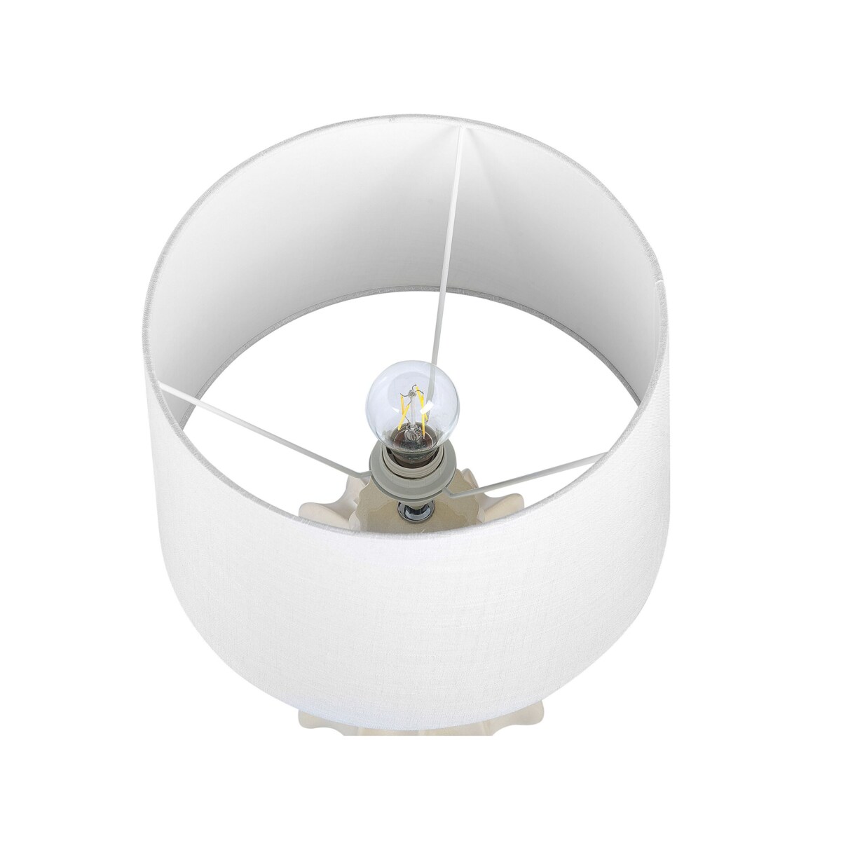 Lampa stołowa ceramiczna beżowa MALABUKA