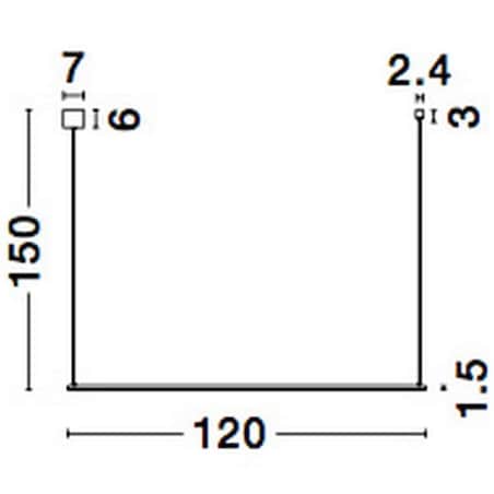 Wisząca LAMPA listwa BUGA LE41356 minimalistyczna OPRAWA zwis LED 20W 3000K tuba złota, Luces Exclusivas