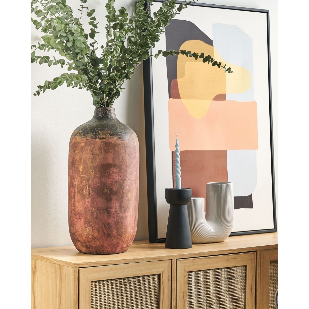 Wazon na kwiaty SARAGOSSA Ceramika 53 cm Miedziany