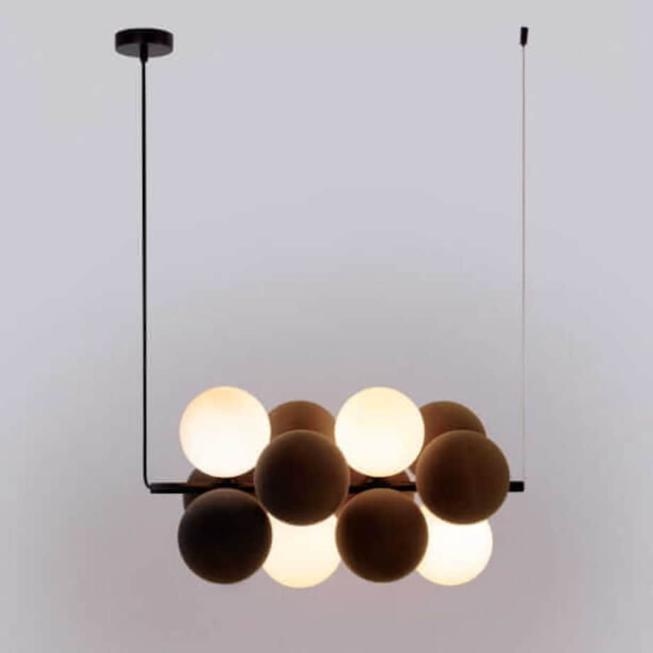 Wisząca lampa molekułowa Vino ABR-GRAPPA-H-B Abruzzo nad stół kule szare białe