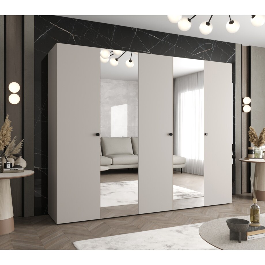 Szafa uchylna otwierana PARMA 2 250 wys. 202 cm Kaszmir + u. Czarny