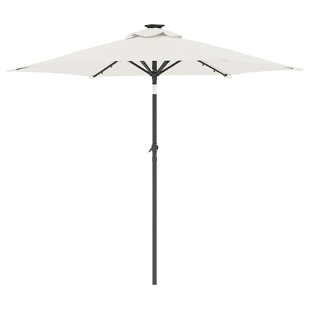 vidaXL Parasol ogrodowy z LED, stalowy słupek, biały, 225x225x212 cm
