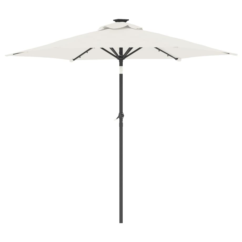 vidaXL Parasol ogrodowy z LED, stalowy słupek, biały, 225x225x212 cm