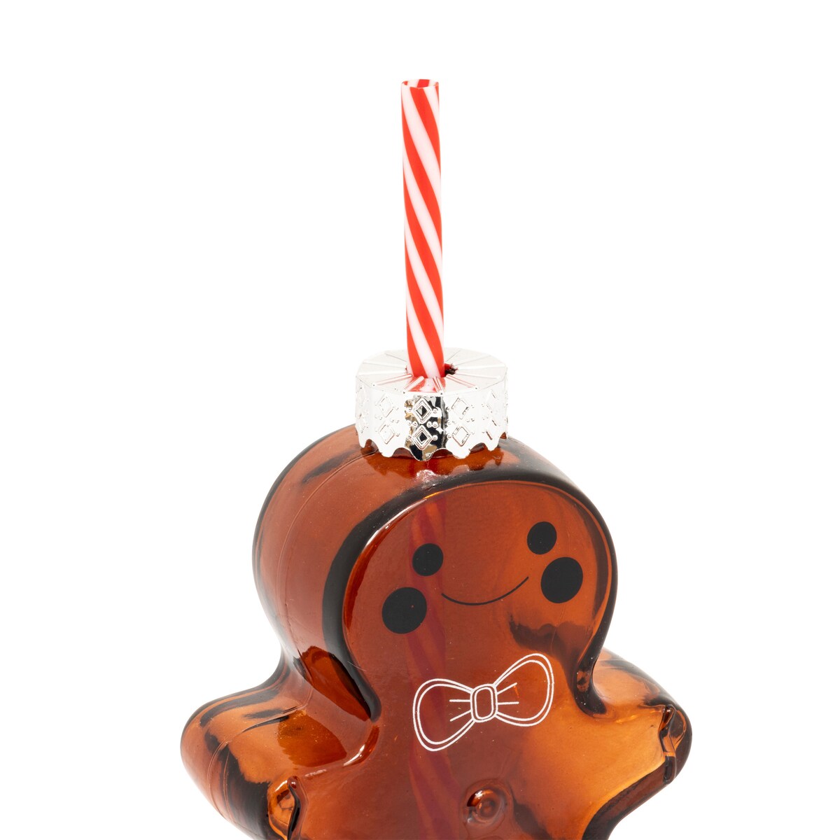 Szklany kubek w kształcie piernika, ze słomką, 280 ml