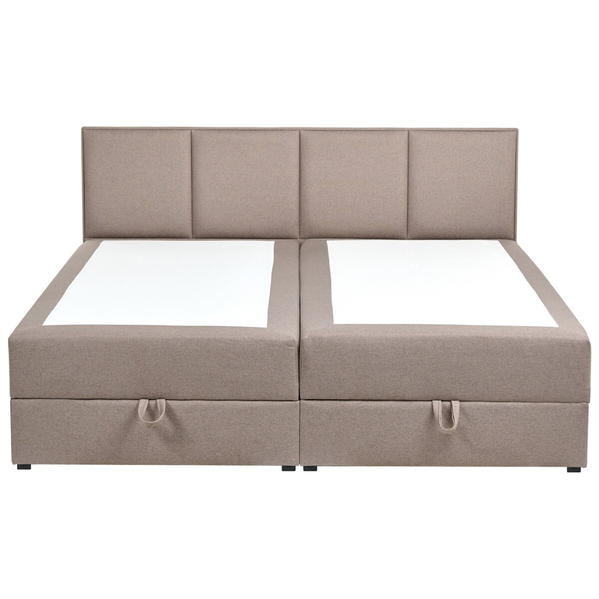 Łóżko kontynentalne z pojemnikiem BARONET 180 x 200 cm Beżowoszary