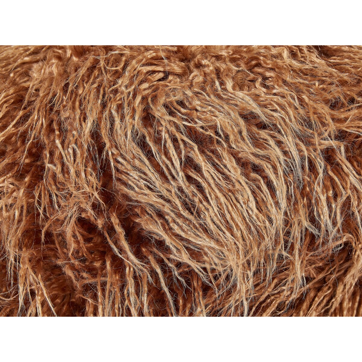 Puf futrzany 50 x 50 x 30 cm brązowy TUKKI