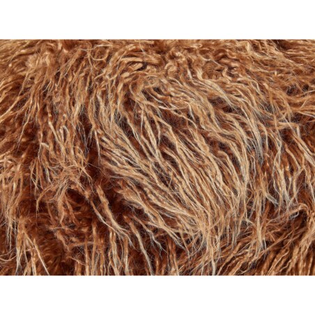 Puf futrzany 50 x 50 x 30 cm brązowy TUKKI