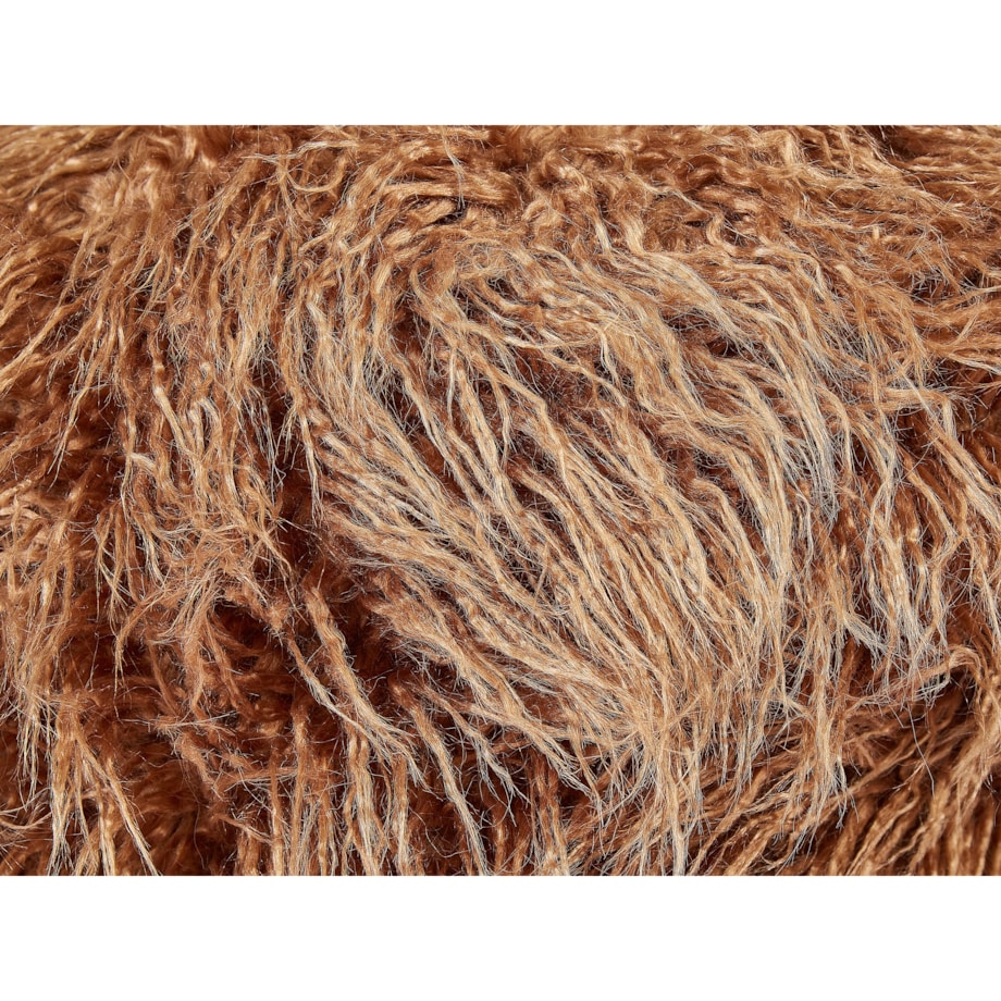 Puf futrzany 50 x 50 x 30 cm brązowy TUKKI