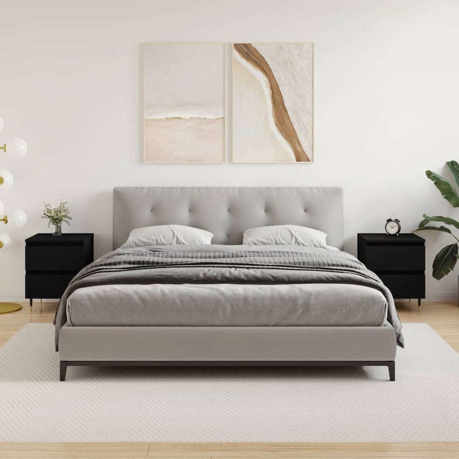 vidaXL Szafki nocne, 2 szt., czarne, 40x35x50 cm