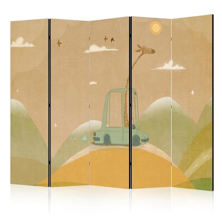 Parawan dwustronny Dla dzieci 225x172 cm 5-częściowy wielokolorowy