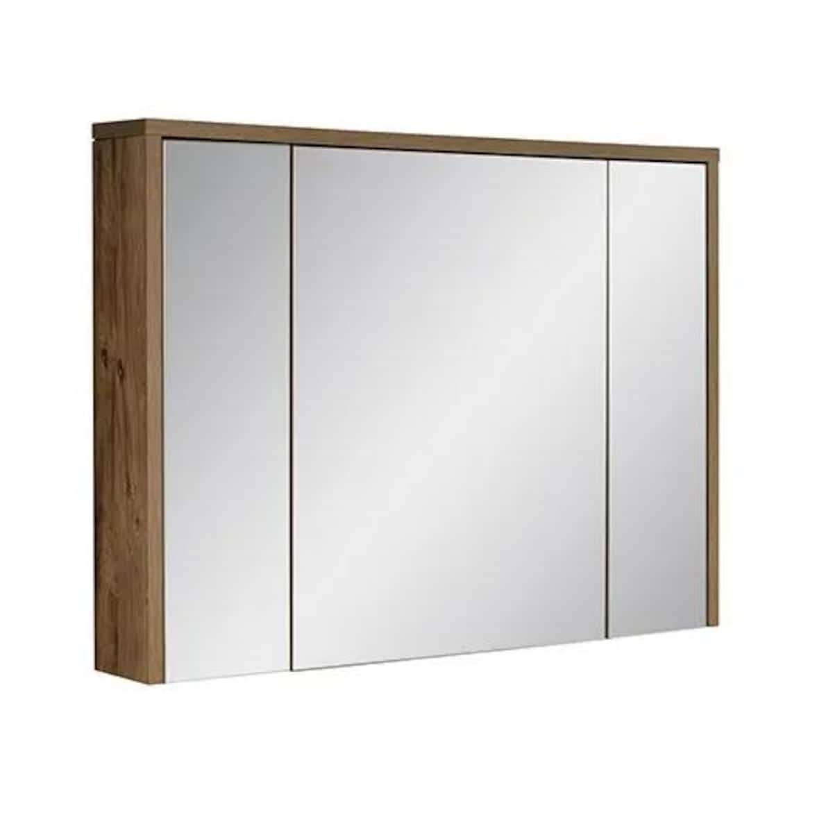 Szafka łazienkowa HAMPTON CONCRETE 84-100 100 cm ciemny beton/dąb z lustrem