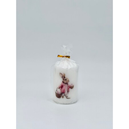 Świeca wielkanocna z zajączkiem – dekoracja świąteczna do koszyka