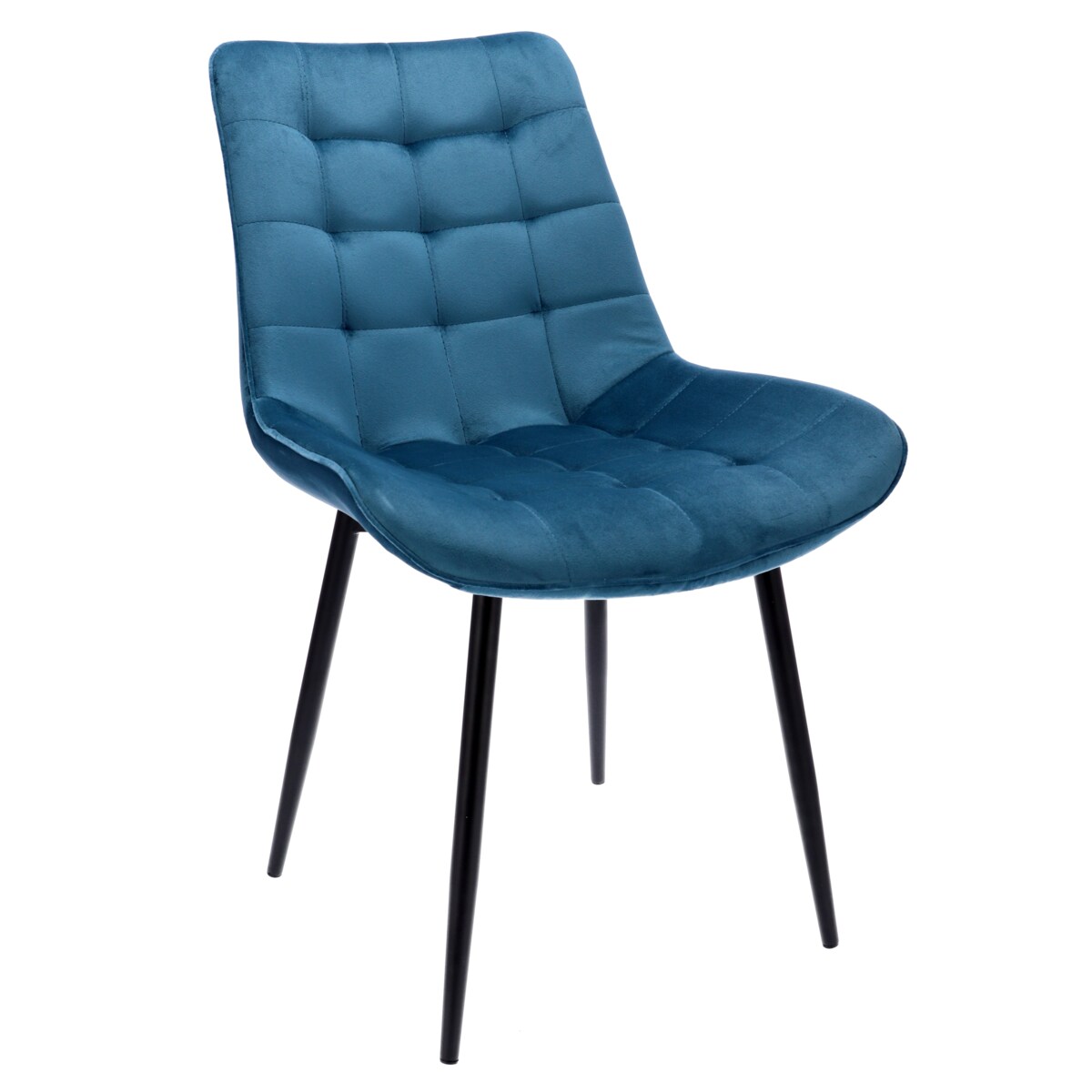 Krzesło tapicerowane welurowe MISTY niebieskie