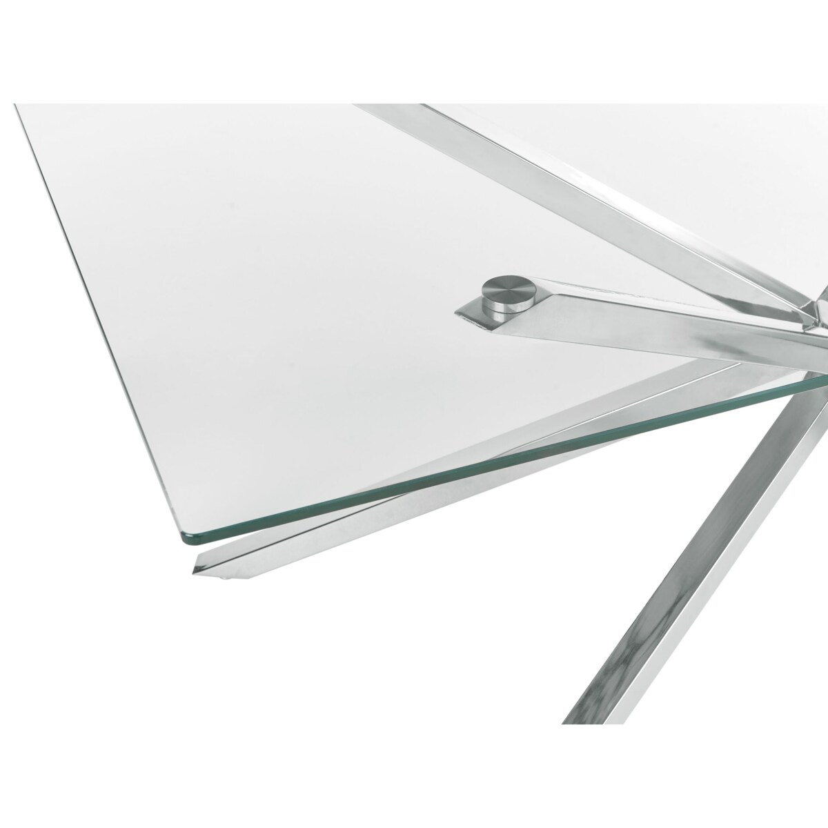 Stół do jadalni szklany 160 x 90 cm srebrny CORA