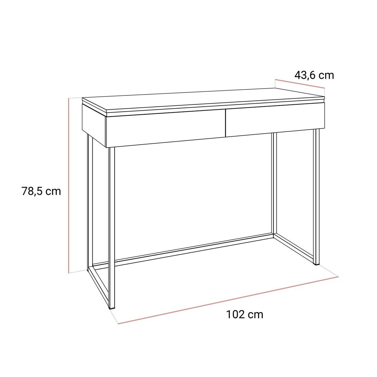 Konsola AURORA SILVER biały połysk na srebrnym stelażu, biały / biały połysk