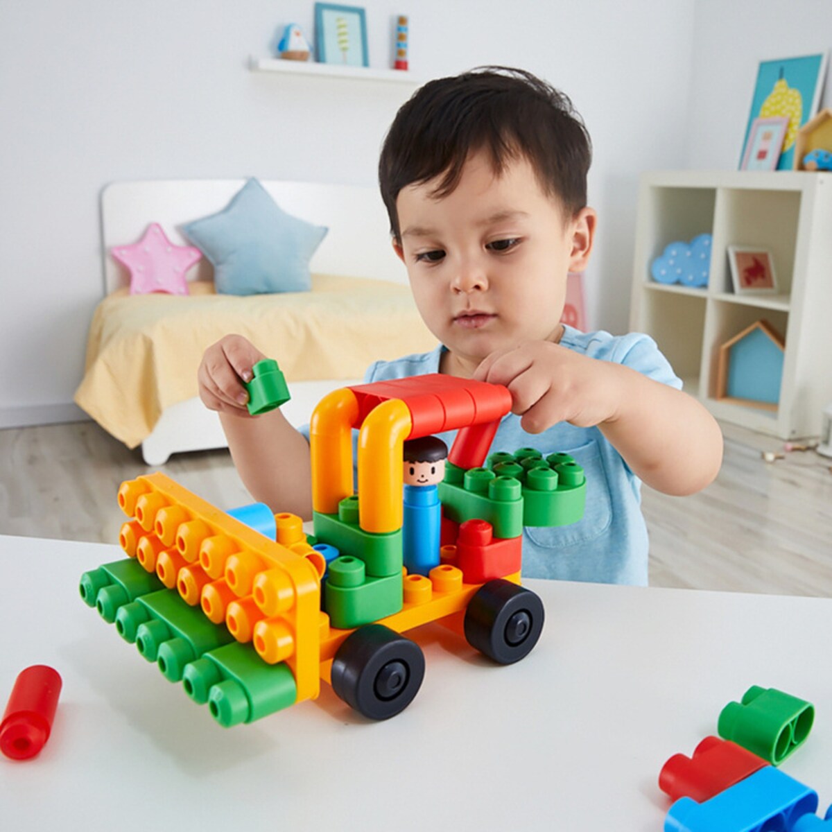 Miękkie Klocki konstrukcyjne Pojazdy opiekunów zwierząt w ZOO 40 el. 18m+ PolyM