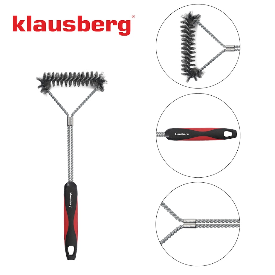 Szczotka do czyszczenia grilla stal nierdzewna uchwyt z tworzywa KLAUSBERG