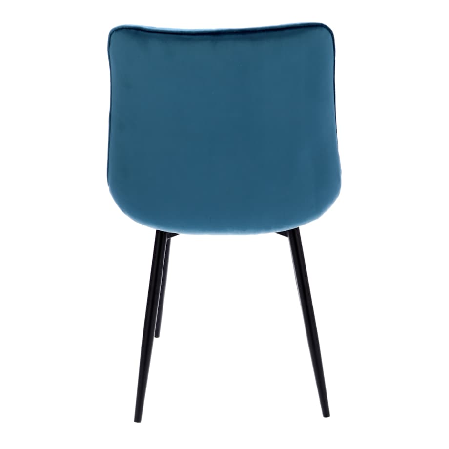 Krzesło tapicerowane welurowe MISTY niebieskie