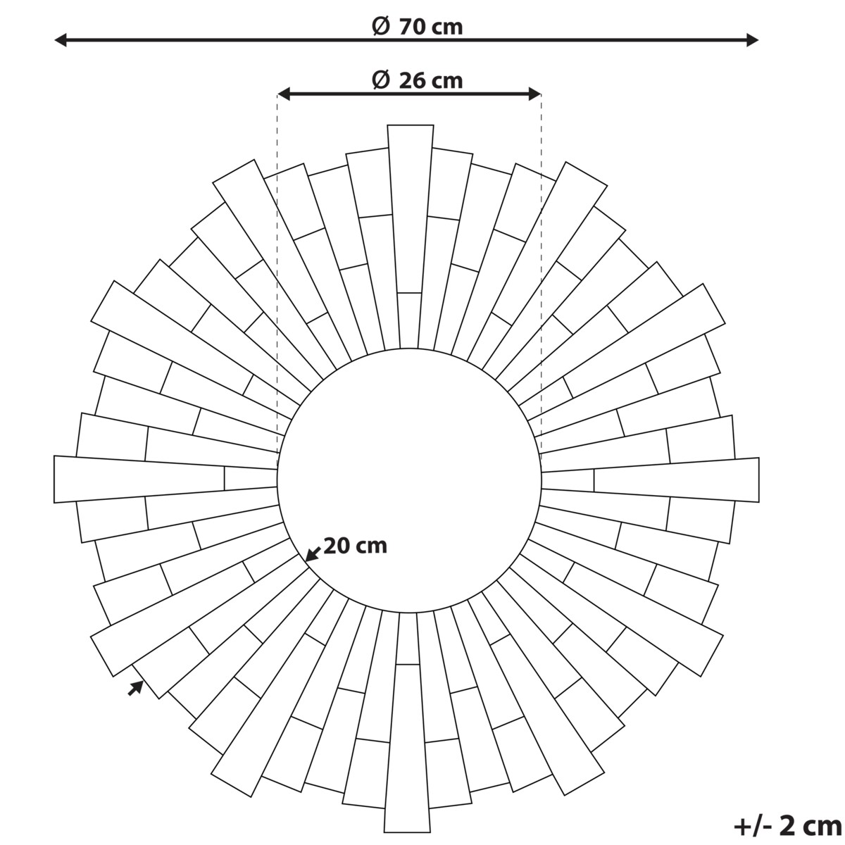 Lustro ścienne VIRE 70 cm 70 cm Srebrny