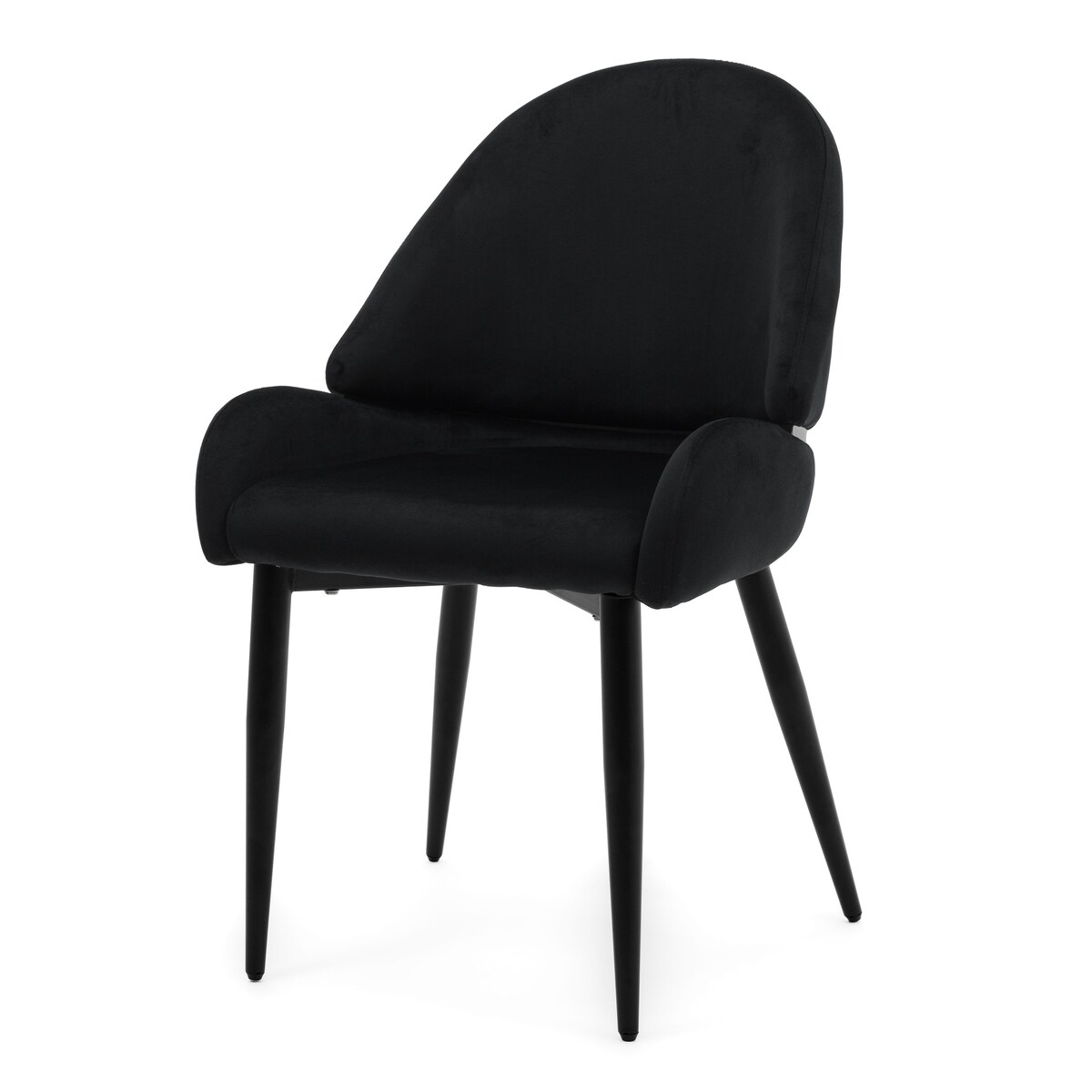 Krzesło tapicerowane welurowe do salonu BERGAMO czarne