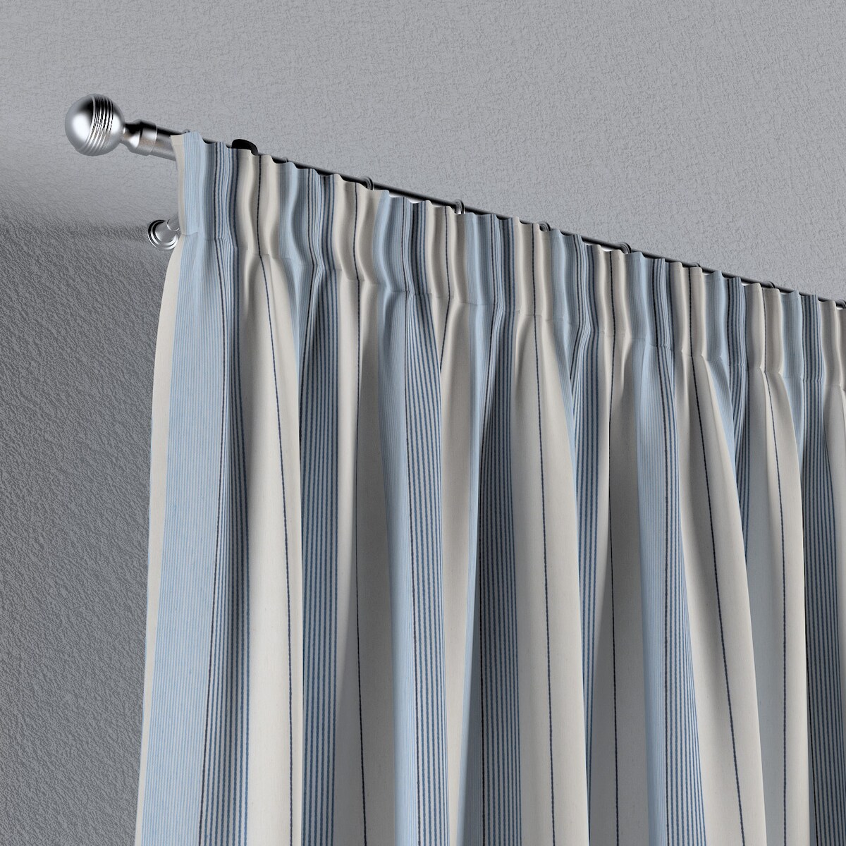 Zasłona na taśmie marszczącej 1 szt. 130x245 niebieskie pasy