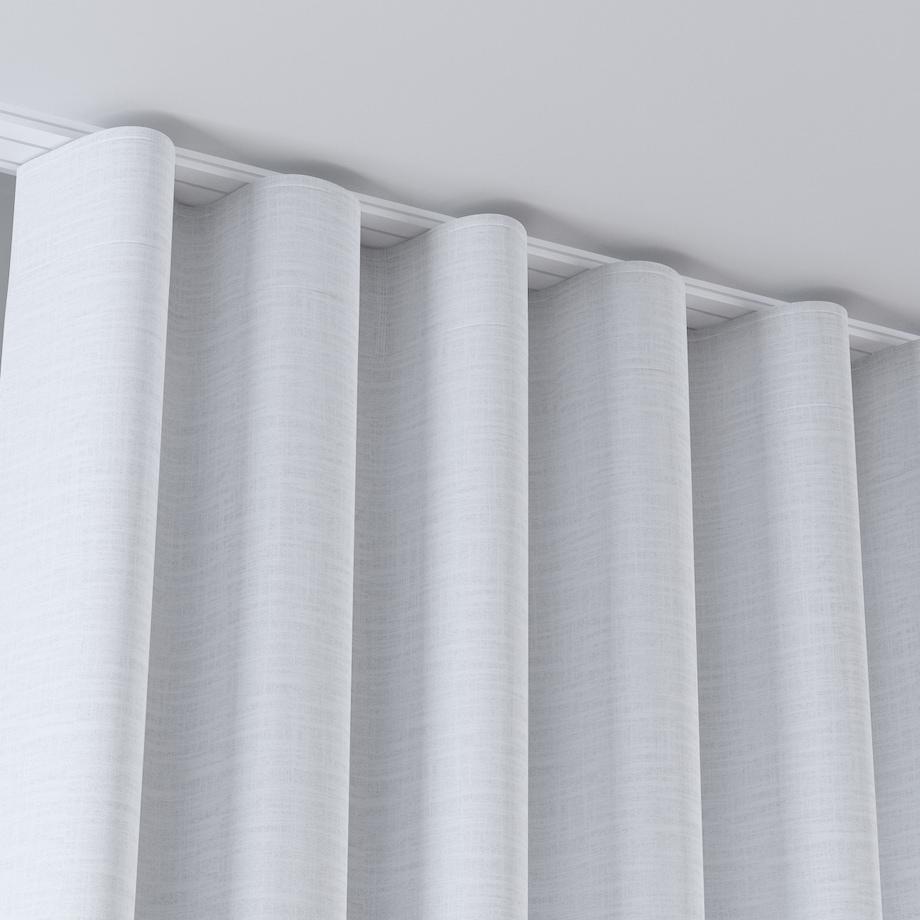 Zasłona na taśmie wave 130x260 biały