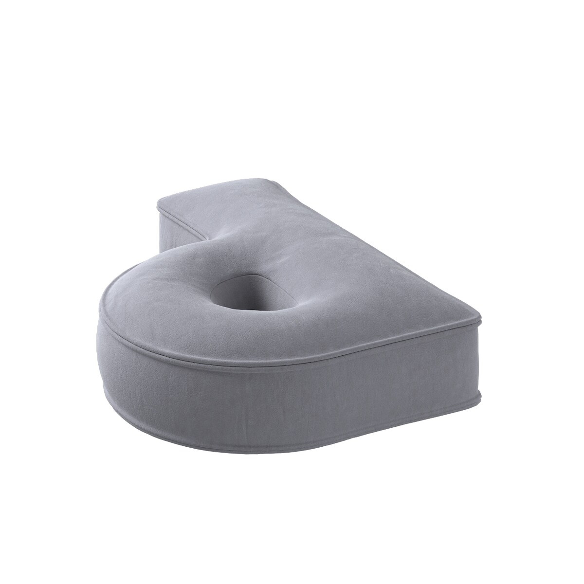 Poduszka literka P, srebrzysty szary, 35x40cm, Posh Velvet