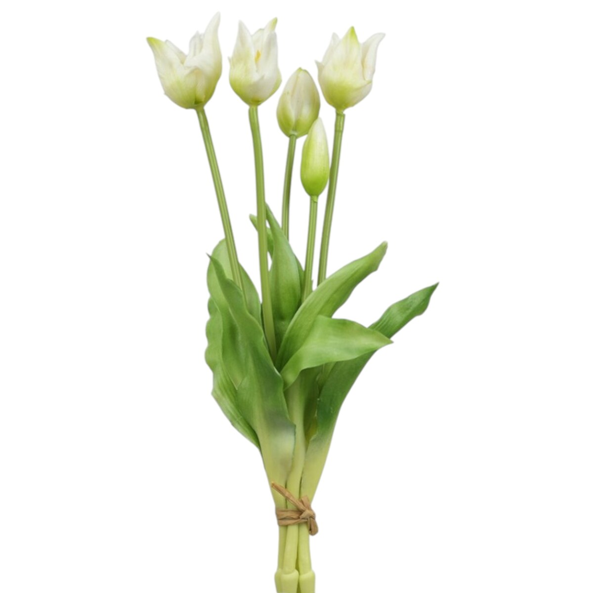 Bukiet silikonowych tulipanów 40 cm kremowe