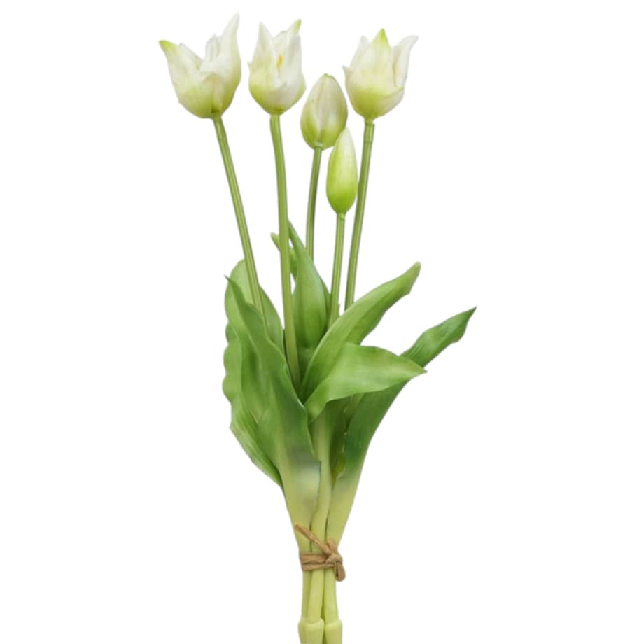 Bukiet silikonowych tulipanów 40 cm kremowe
