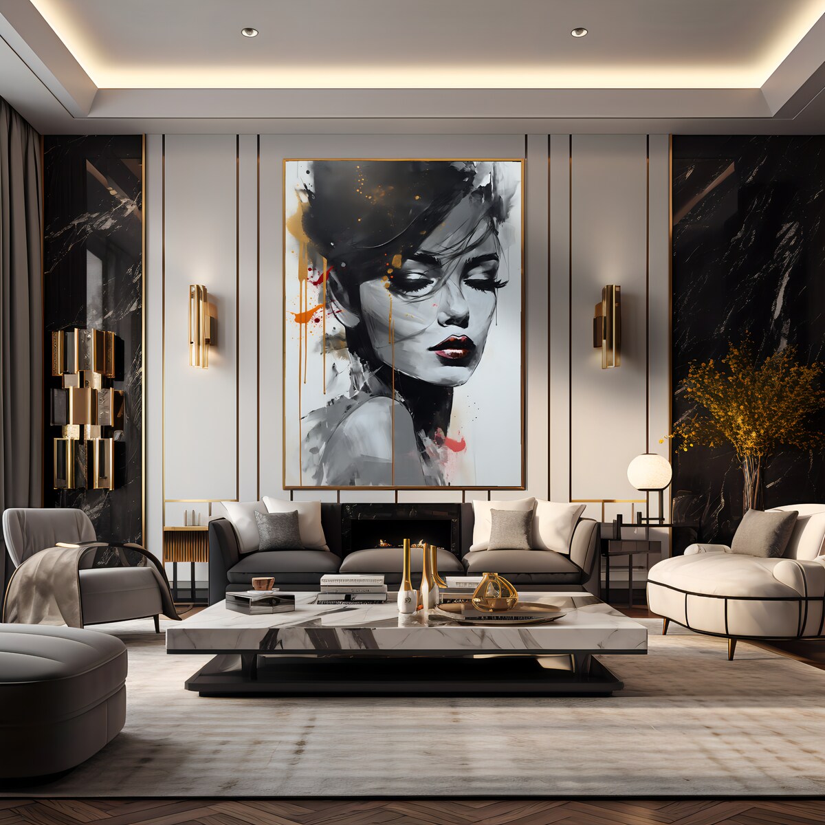 Obraz Na Ścianę Twarz KOBIETY Abstrakcja 80x120cm