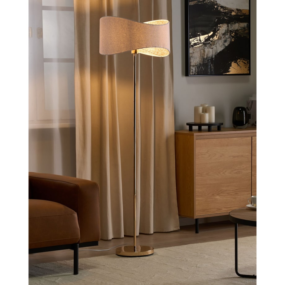 Lampa podłogowa metalowa złota CALVILLO