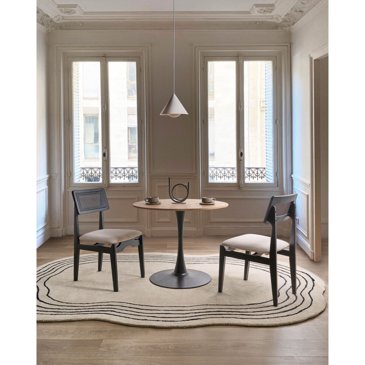 Zestaw 2 krzeseł do jadalni RUBONIA Drewno Czarny