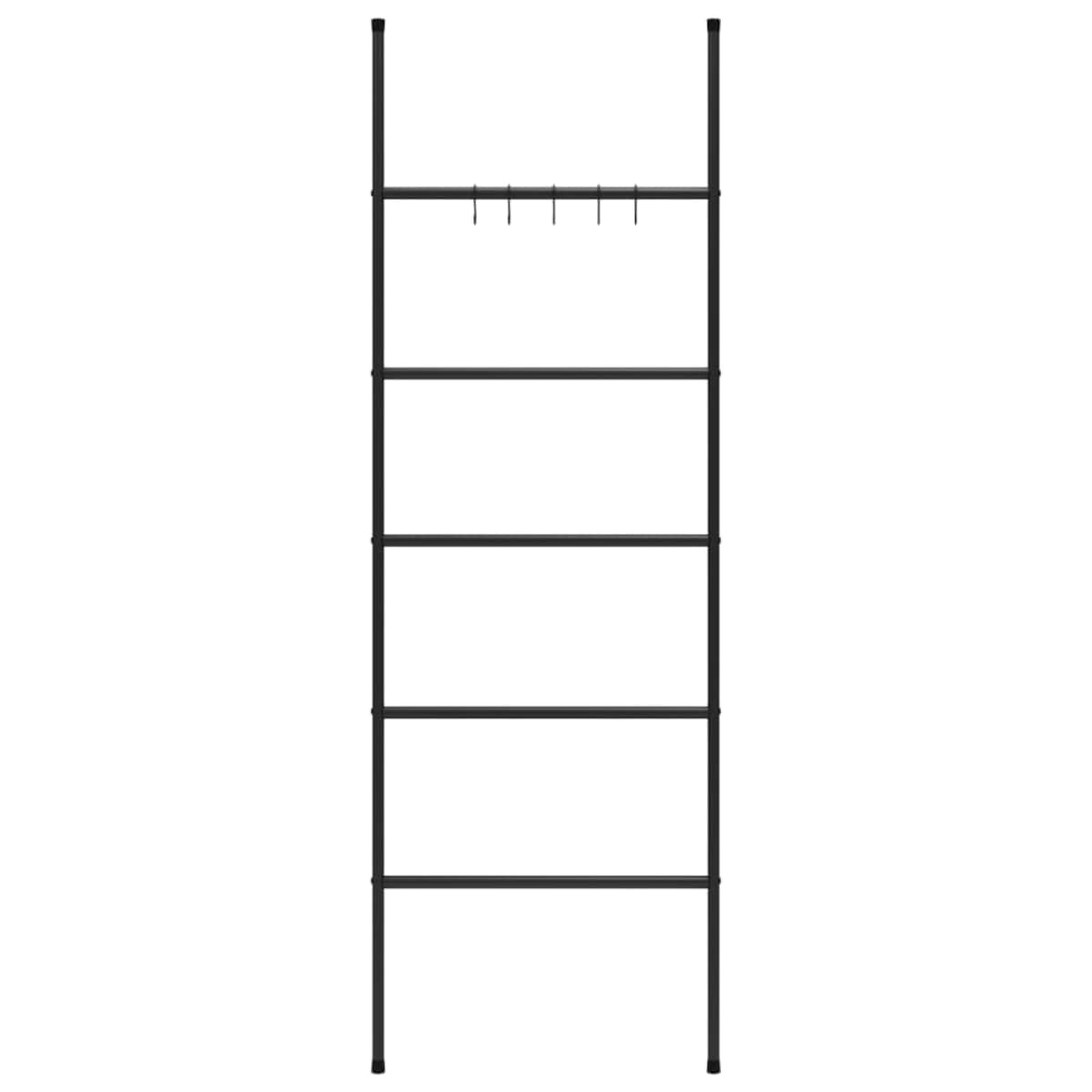 vidaXL Wieszak na ręczniki drabinkowy z 5 poziomami, czarny, 58 x 175 cm, żelazny