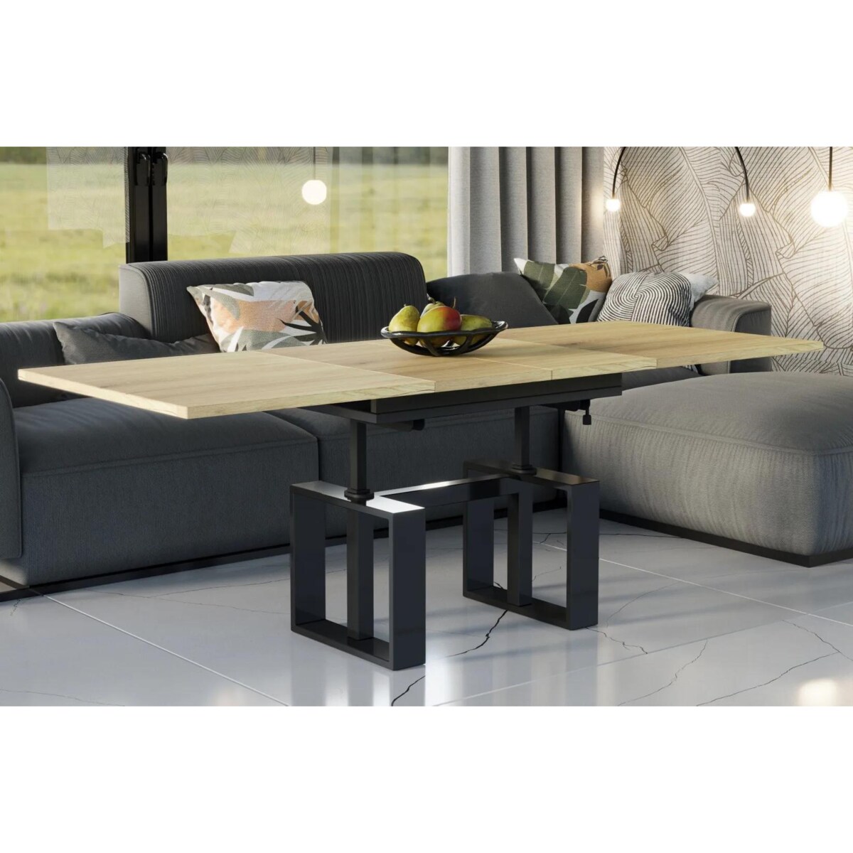 Ława rozkładana podnoszona EMPOLI 110(170)x65 dąb natura