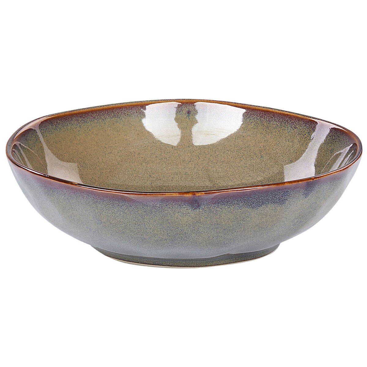 16-częściowy zestaw naczyń z kamionki ciemnozielony THYME