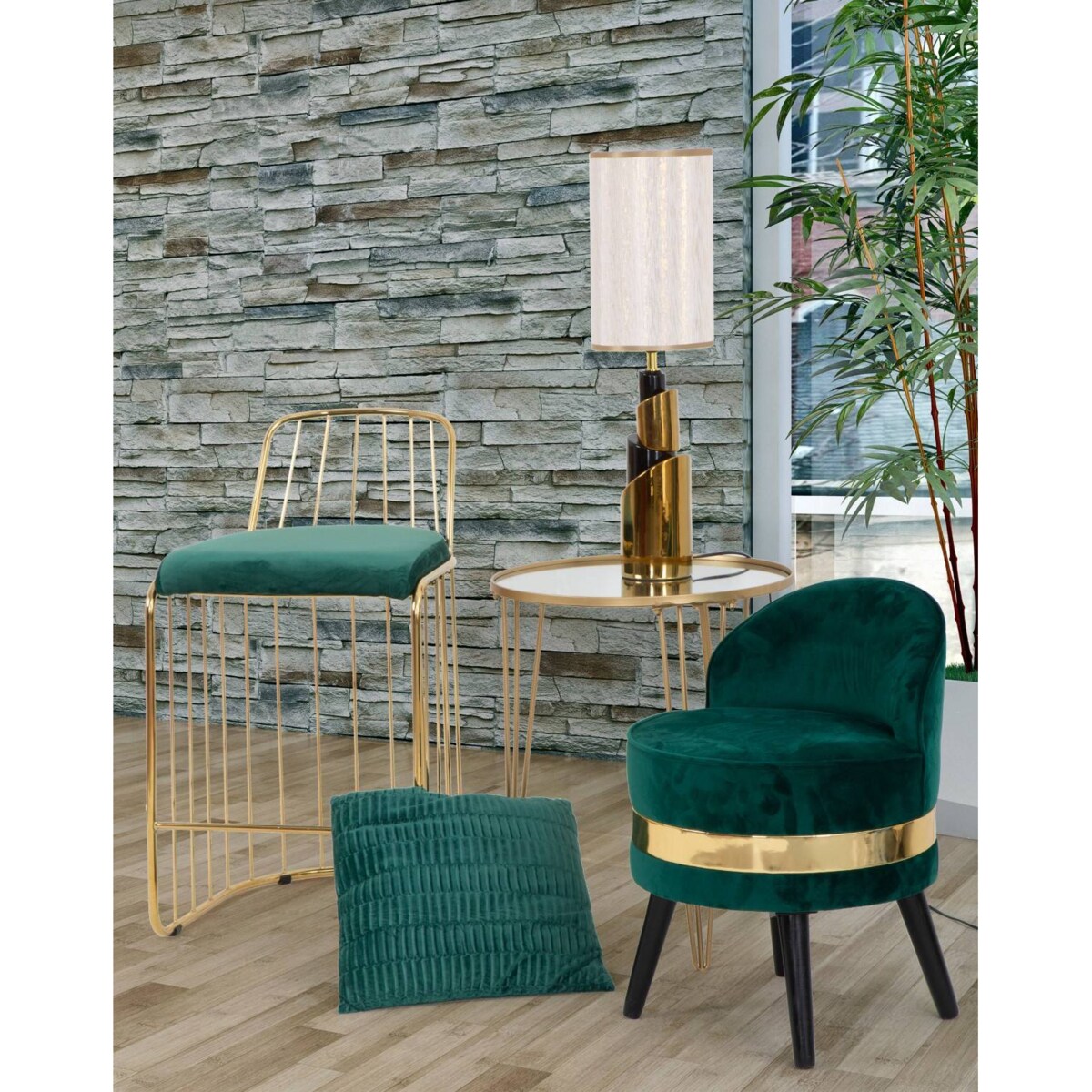 Stolik kawowy z lustrzanym blatem, Ø 50 x 58,5 cm