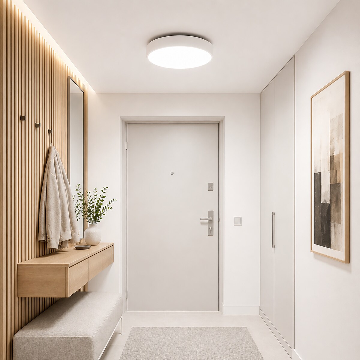 Lampa Sufitowa Łazienkowa Tk Lighting Velis Biała Plafon Led 24W Ip54 Zmienna Barwa, Ściemniany