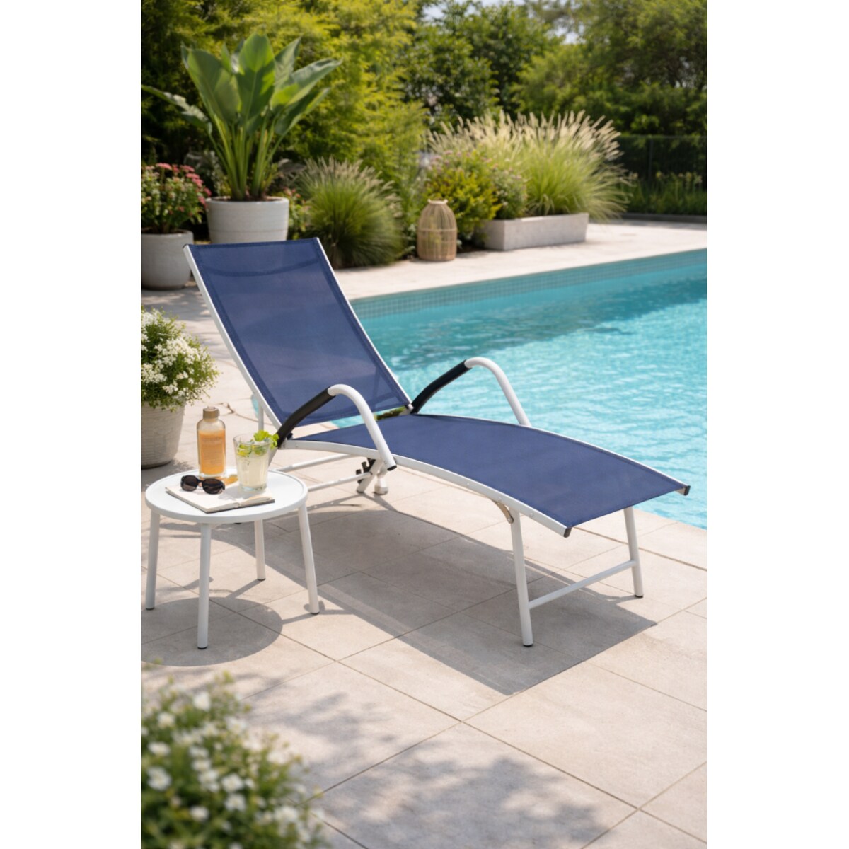 Leżak ogrodowy JUMI plażowy rozkładany leżanka regulowany