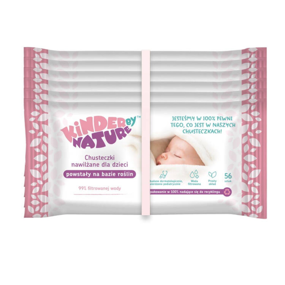 Chusteczki nawilżane dla noworodków i dzieci 6 opakowań (336 szt.) Kinder by Nature