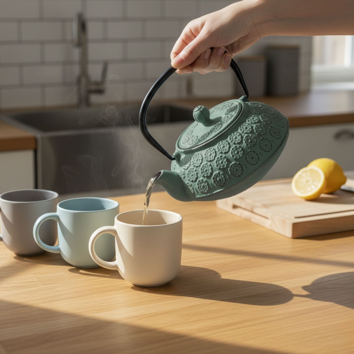 Czajnik żeliwny z zaparzaczem KUMO, 1000 ml