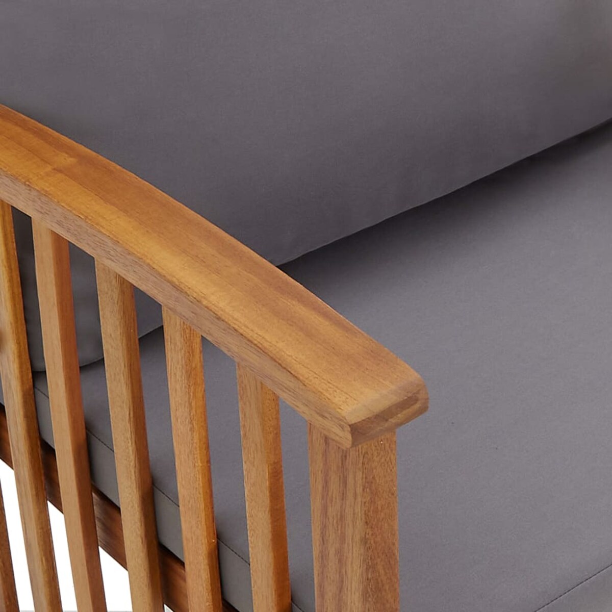 vidaXL Ławka ogrodowa z poduszkami, 119 cm, lite drewno akacjowe