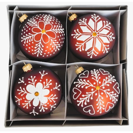 Bombka szklana 4 szt. PIERNIKOWA Ø 120 mm