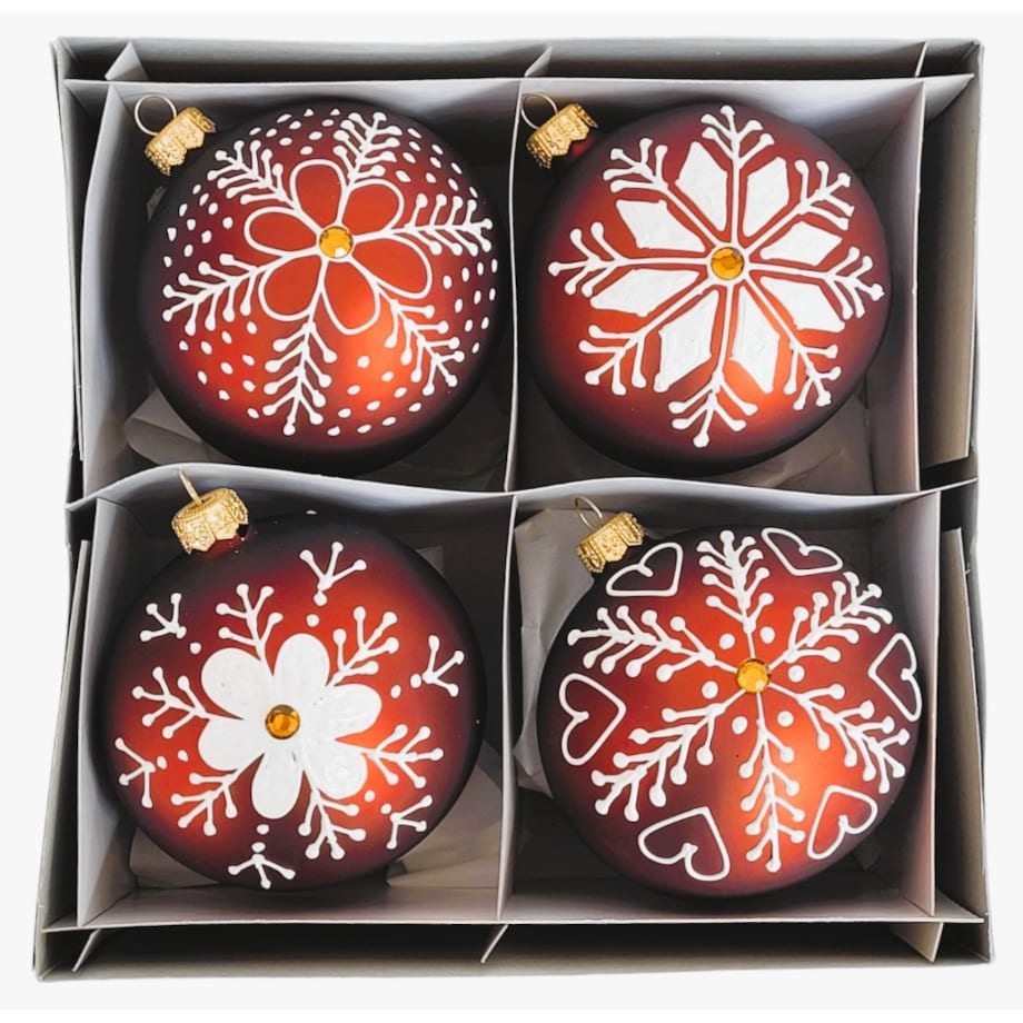 Bombka szklana 4 szt. PIERNIKOWA Ø 120 mm