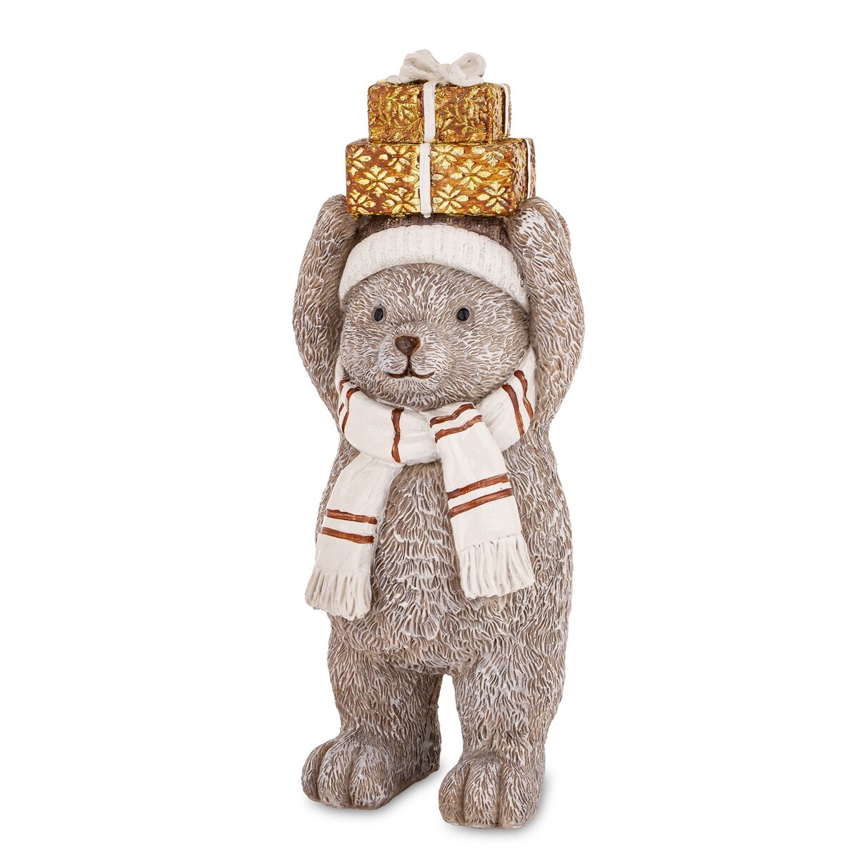 Figurka świąteczna - szary Miś 22x7,5x8 cm CAPELLO z pudełkami