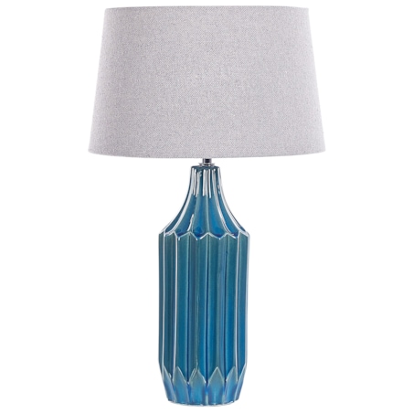 Lampa stołowa ceramiczna niebieska ABAVA