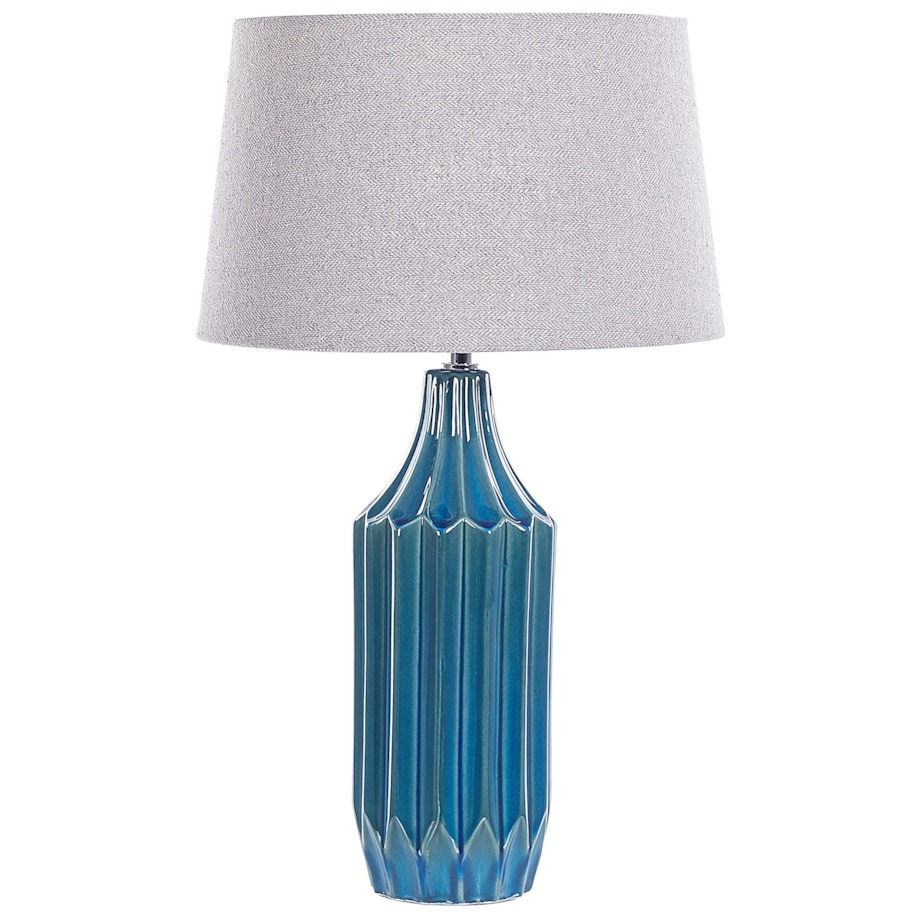 Lampa stołowa ceramiczna niebieska ABAVA