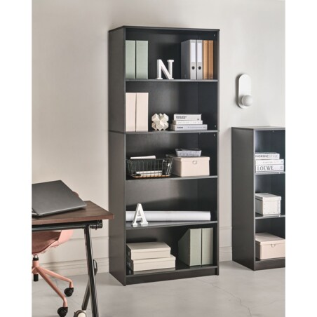 Regał na książki 5 półek ZEHNA 195 cm Czarny